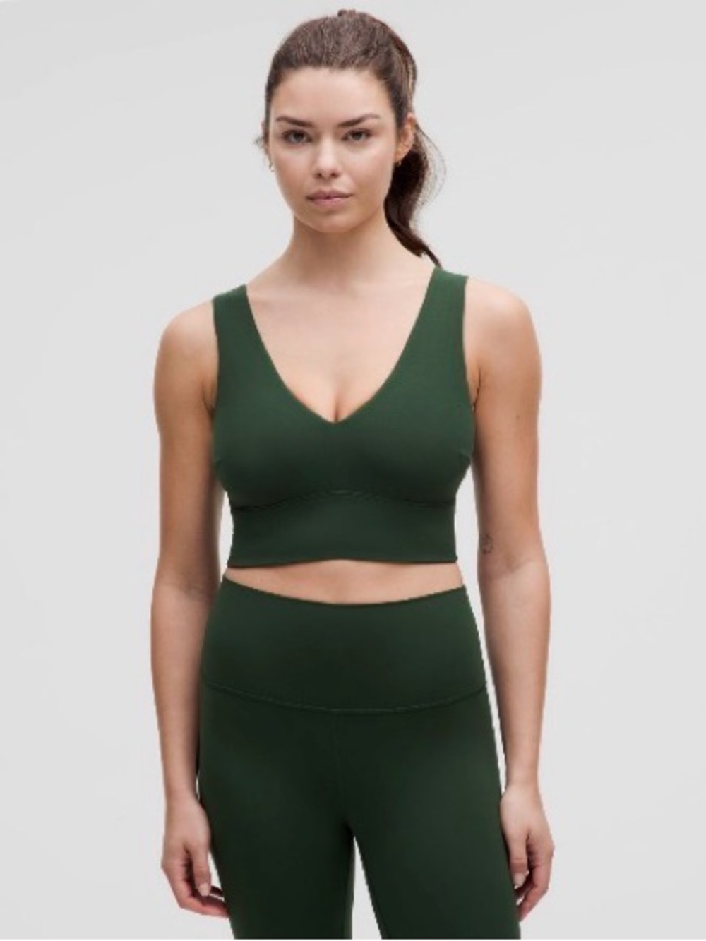 Lululemon Align V-Neck Bra Light Support DDD/G Legacy Green